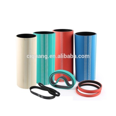 Red rubber coating timing belt for packing machine china manufacturer